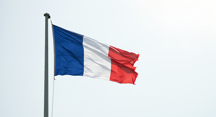 French flag waving in the sky