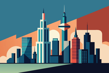 Obraz premium downtown district featuring office and mixed use t (1).eps