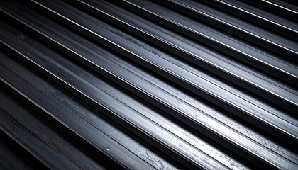 Obraz premium Stack of Steel Metal Square Pipes, Industrial Material Background