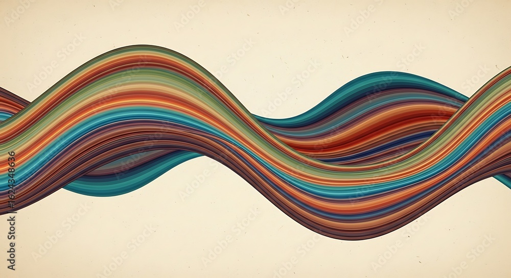 Poster abstract colorful wave design on light background for artistic visual concept