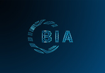 BIA low poly letter logo vector design. BIA lower poly logo design. BIA unique low poly logo design.
