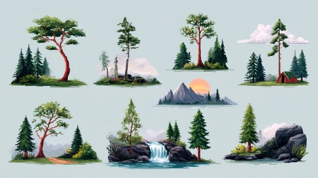 Forest scenes, digital art - Powered by Adobe