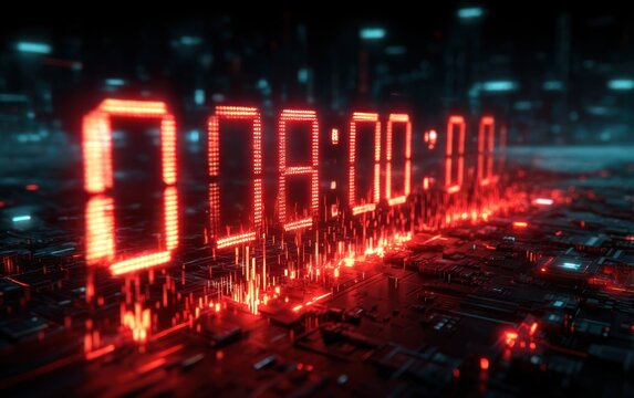 Digital countdown on circuit board