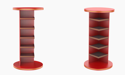 Display Stand Mockup Isolated On White Background. 3d illustration