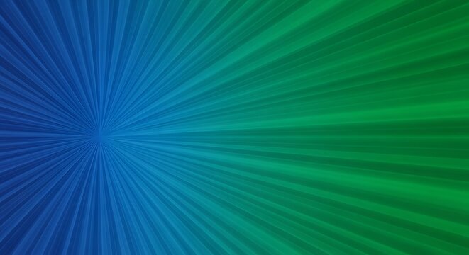 Abstract gradient blue and green background with radiating lines for web design or presentation