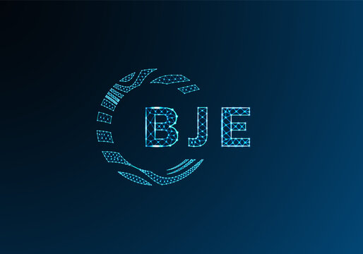 BJE low poly letter logo vector design. BJE lower poly logo design. BJE unique low poly logo design.