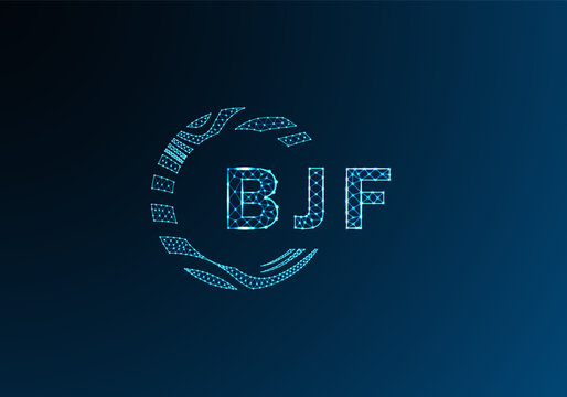 BJF low poly letter logo vector design. BJF lower poly logo design. BJF unique low poly logo design.