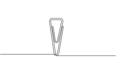 Continuous one line drawing of Paper clip. Single line drawing illustration of Metal paper clip, Sketch, Paper clip, outline pro vector illustration, minimal simple concept.