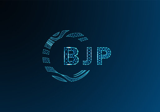 BJP low poly letter logo vector design. BJP lower poly logo design. BJP unique low poly logo design.