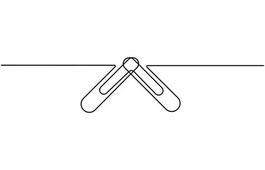 Continuous one line drawing of Paper clip. Single line drawing illustration of Metal paper clip, Sketch, Paper clip, outline pro vector illustration, minimal simple concept.
