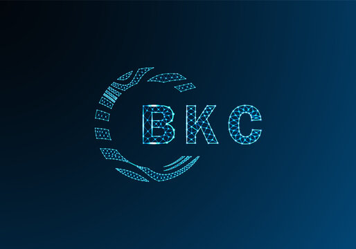 BKC low poly letter logo vector design. BKC lower poly logo design. BKC unique low poly logo design.