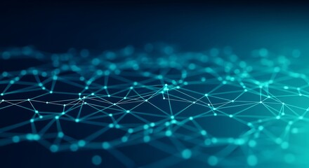 Abstract network connecting points illustration creating a technological feeling with light and