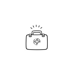 First aid kit illustration on white background, safety concept