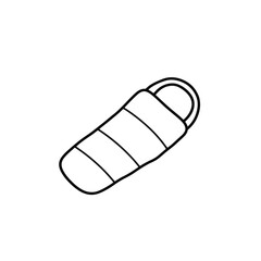 Minimalist sleeping bag illustration on white background, outdoor adventure