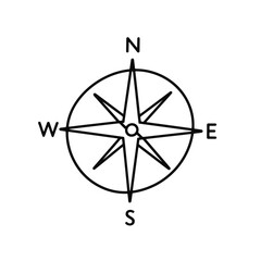 Compass dial illustration on white background, direction and guidance