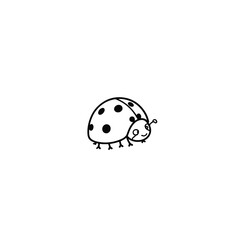 Playful ladybug illustration on white background, nature symbolism
