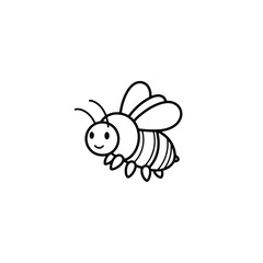 Fototapeta premium Charming bee illustration on white background, nature symbolism