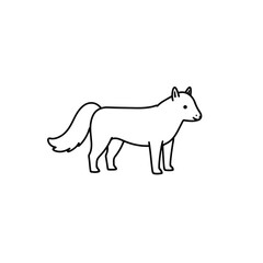 Obraz premium Simple line drawing of a dog standing on white background, minimalism