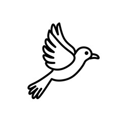 Dove Icon on Black and White Vector Backgrounds