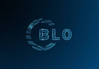BLO low poly letter logo vector design. BLO lower poly logo design. BLO unique low poly logo design.
