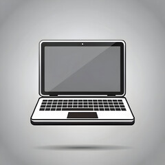 laptop icon in trendy flat style isolated on grey background