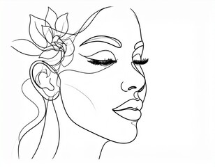 女性の線画アート