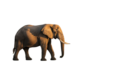 African Elephant Walking on Savannah Road at Sunset