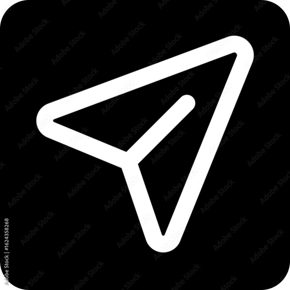 Poster paper plane send icon for messages and communication