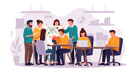 Teamwork, collaboration, and brainstorming: Diverse team working together on a project. Ideal for business presentations, websites, and marketing materials.