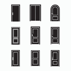 Various Door Styles Vector Illustration
