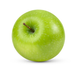 Fresh green apple on transparent png ((Image from camera)