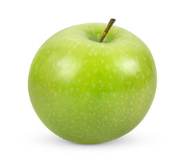 Fresh green apple on transparent png ((Image from camera)