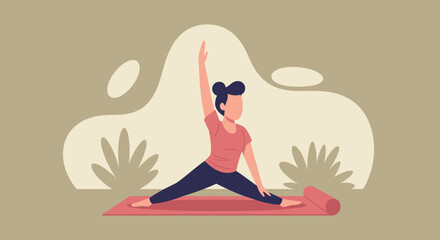 Woman practicing yoga outdoors, perfect for wellness websites and brochures.