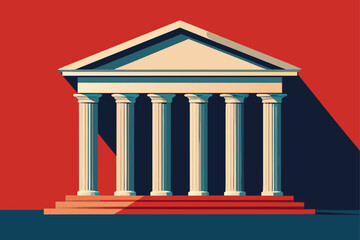 Obraz premium greek portico front elevation .eps