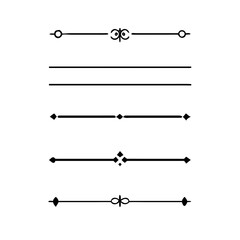 Set of Vintage decorative lines. text dividers. Line border. Lines separators, Borders, Vintage dividers, Underline elements. Divider set vector. Vector illustration. Line dividers.	