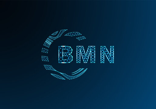 BMN low poly letter logo vector design. BMN lower poly logo design. BMN unique low poly logo design.