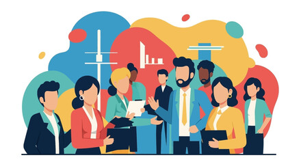 Diverse Business Team Collaboration: Illustration for Website or Brochure