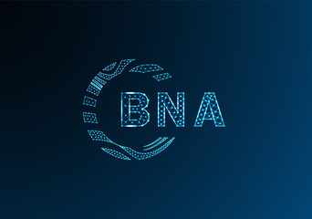 BNA low poly letter logo vector design. BNA lower poly logo design. BNA unique low poly logo design.