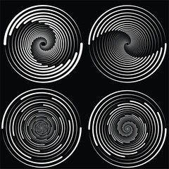 Abstract line circular round spiral shapes, Spiral vortex, vector illustration 