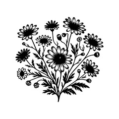 Black and White Daisy Floral Arrangement