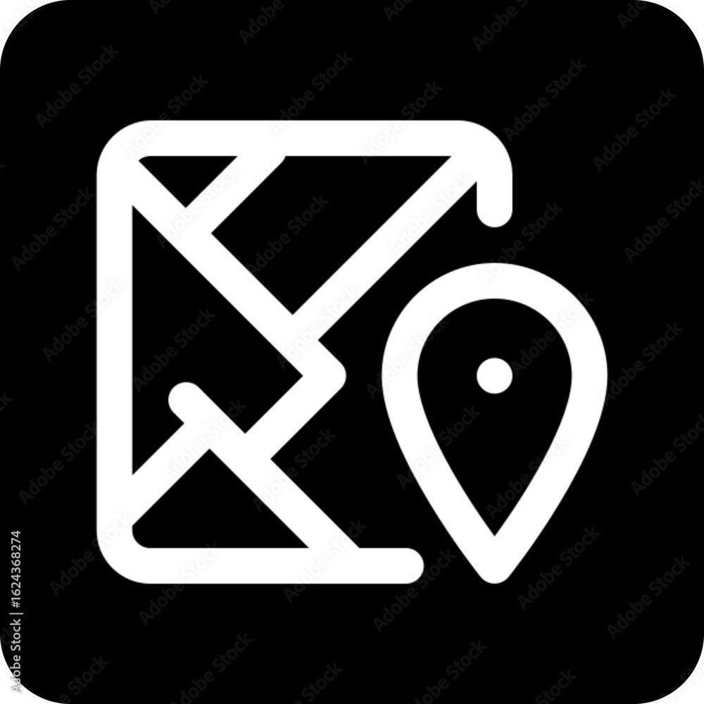 Poster detailed map icon for navigation and location services