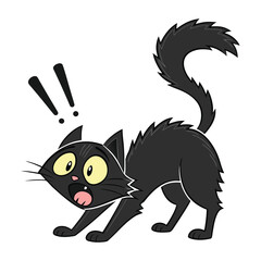 Scared Black Cat Cartoon