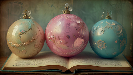 Shabby chic dreamy mist orbs pastel junk journals precious show piece for the house.