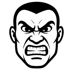 An Angry Man with an Aggressive Face and Gritted Teeth