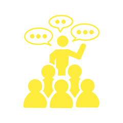 「発言・説明・対話型プレゼンのピクトグラム / Discussion, Speech, and Interactive Presentation Pictogram」