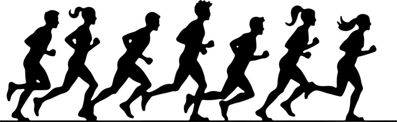 Running Woman Silhouette Sequence – Fitness, Motion & Animation Graphic

