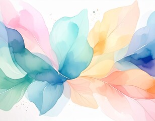 カラフルなにじみ水彩テクスチャ背景