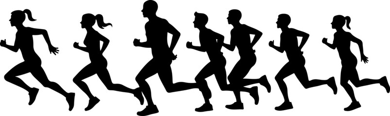 Running Woman Silhouette Sequence – Fitness, Motion & Animation Graphic

