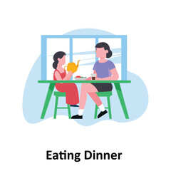 Enjoying dinner Vector illustration which can easily modify or edit
