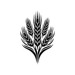 Fototapeta premium Stylized Black Wheat Stalks Emblem